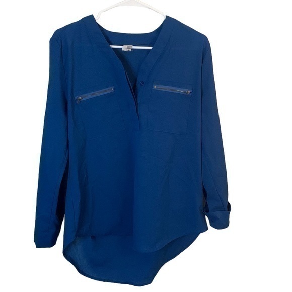 Anthropologie Tops - Anthropologie Birdcage Zipper Quarter Button Up Top Size Medium